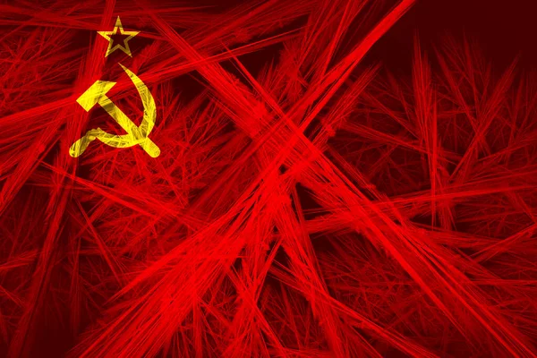 Ussr Vlag Met Abstracte Textuur Digitale Achtergrond — Stockfoto