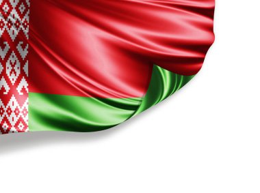 Beyaz arka planda izole edilmiş Belarus bayrağı, 3d illüstrasyon
