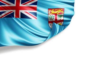 Beyaz arkaplanda izole edilmiş Fiji bayrağı, 3d illüstrasyon