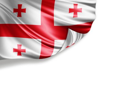 Gürcistan bayrağı beyaz arka planda izole edildi, 3D illüstrasyon