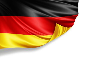 Almanya bayrağı beyaz arka planda izole edildi, 3d illüstrasyon