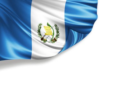 Guatemala bayrağı beyaz arkaplanda izole edilmiş, 3d illüstrasyon