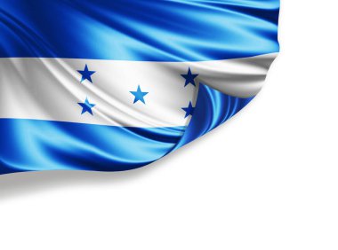 Beyaz arkaplanda izole edilmiş Honduras bayrağı, 3d illüstrasyon