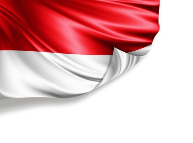 Beyaz arkaplanda izole edilmiş Endonezya bayrağı, 3d illüstrasyon