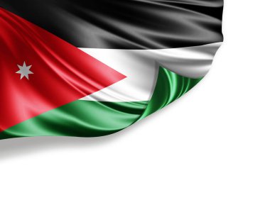 Ürdün bayrağı beyaz arkaplanda izole edildi, 3d illüstrasyon