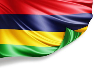 Mauritius bayrağı beyaz arkaplanda izole edilmiş, 3d illüstrasyon