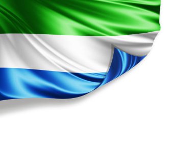 Sierra Leone bayrağı beyaz arka planda izole edildi, 3d illüstrasyon