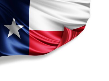 Beyaz arkaplanda izole edilmiş Teksas bayrağı, 3d illüstrasyon