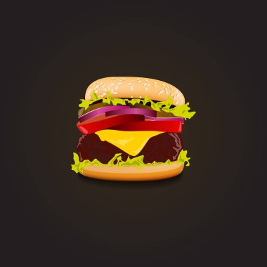 Gerçekçi büyük çizburger. Vektör çizim