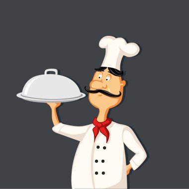 Kendine güvenen Şef el ok işareti illüstrasyon vektör