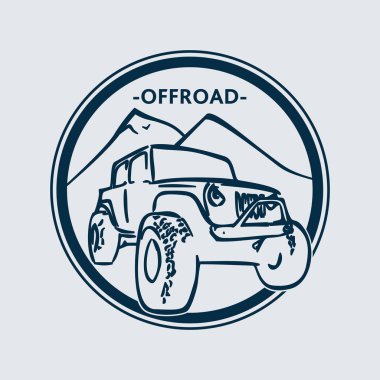 web, mobil ve app tasarım, offroad simgesi kavramı için izole offroad logosu