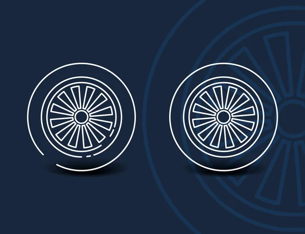 Tekerlek doğrusal Icon - vektör en az araba lastik simge veya işareti