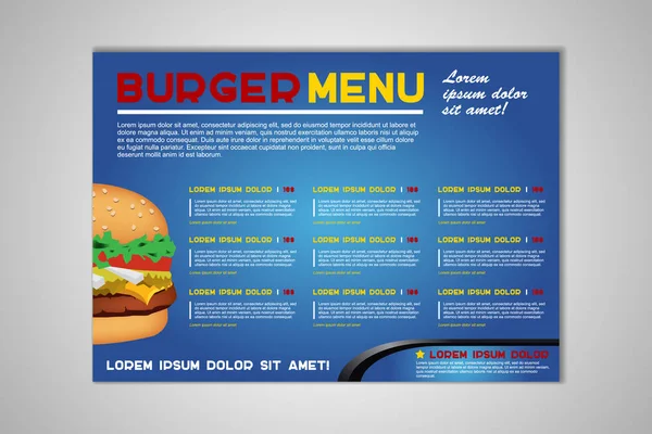 A4 boyutunda Hamburger el ilanı tasarım vektör şablonu. Broşür ve Düzen Tasarımı. gıda konsepti.