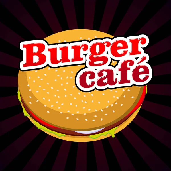 Vektör çizim logo burger kafe ve dükkan simge. Marka, etiket, dekorasyon ürün, nişanlar, Etiketler için.