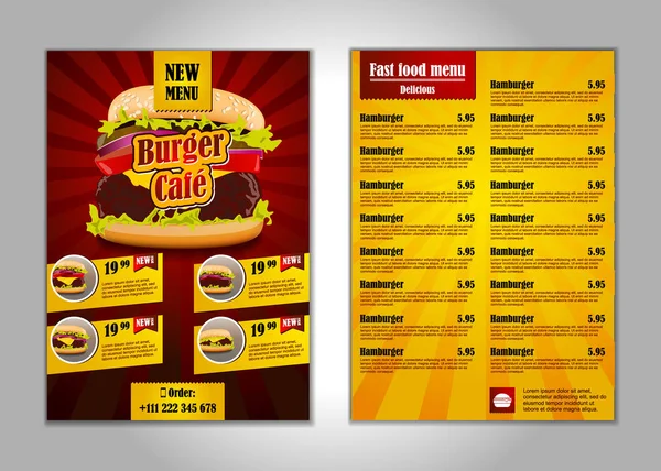Fast food el ilanı tasarım şablonu A4 boyutunda.