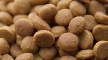 Köpek ya da kedi için sağlıklı kuru yiyeceğin UHD makrosu. Kuru Hayvan Yemekleri Dönüşümlü. Kediler ve Köpekler için Besleyici