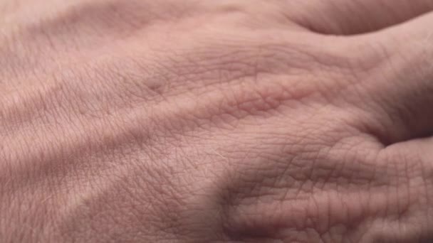 Macro mano umana sfondo della pelle — Video Stock