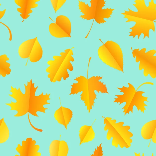 Modèle sans couture avec des feuilles d'automne colorées — Image vectorielle
