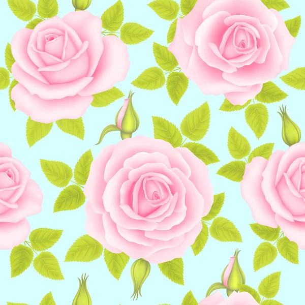 Nahtloses Muster mit Rosenblüten für das Hintergrunddesign — Stockvektor