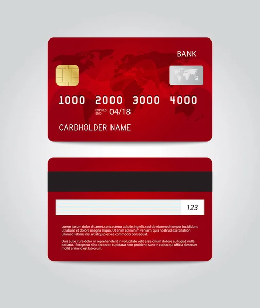 Diseño de plantilla de tarjeta de crédito. Dos lados. Vector — Archivo Imágenes Vectoriales