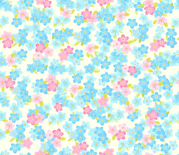 シームレスな花カラー パターン。花のベクトルの背景 — ストックベクタ