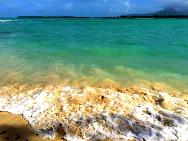 Vlny Slunce Moře Písek Mauricius — Stock fotografie