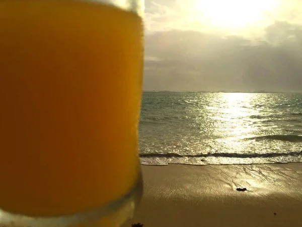 Férias Bebidas Praia — Fotografia de Stock