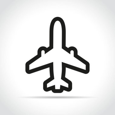 Uçak simgesi beyaz arka plan üzerinde gösterimi