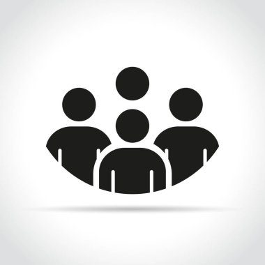 İnsanlar simgesi beyaz arka plan üzerinde gösterimi