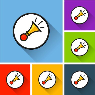 Boynuz kutsal kişilerin resmi ile uzun gölge illüstrasyon