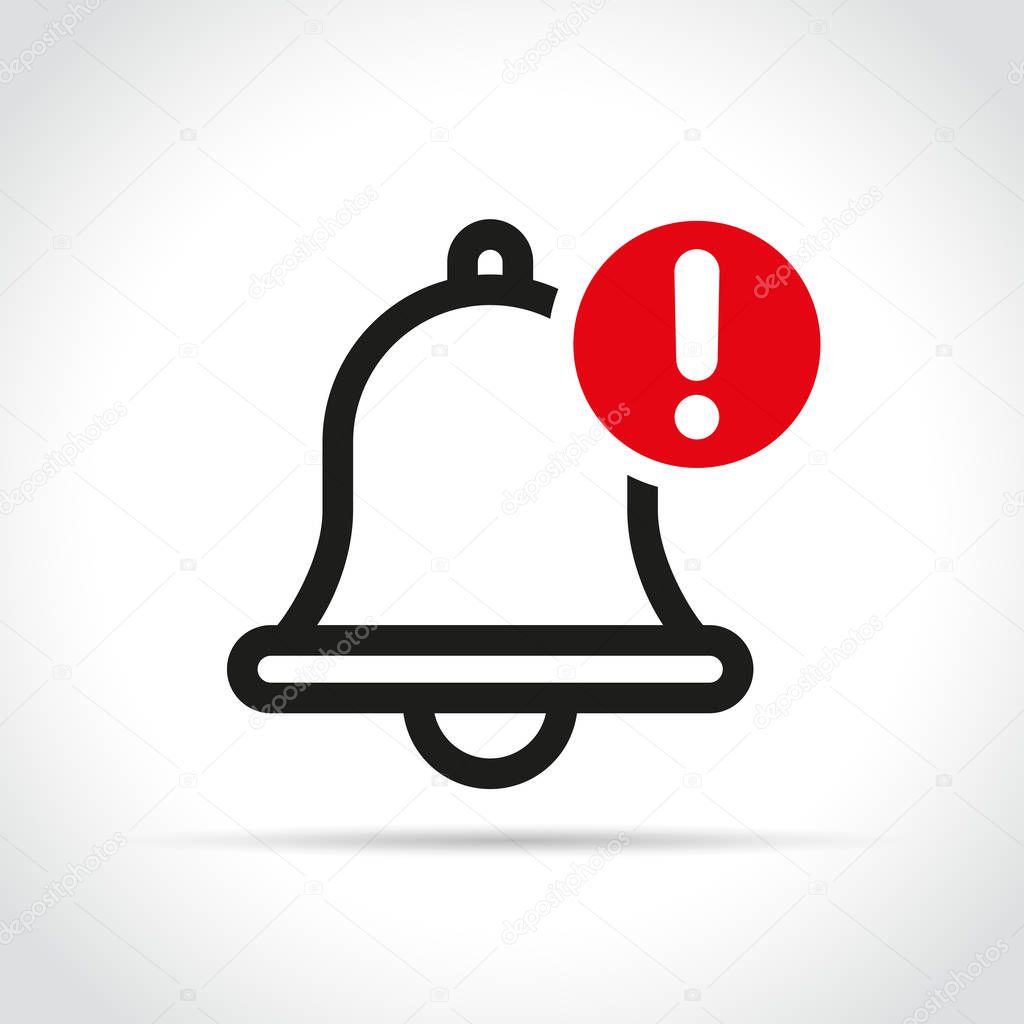 Illustration of bell icon on white background