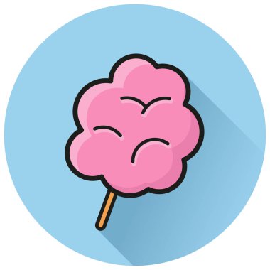 Şeker pamuk daire düz simgesinin resmi