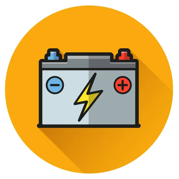 Ilustracja Ikony Płaskie Koło Baterii Samochodu — Wektor stockowy