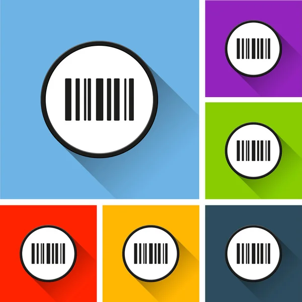 Illustratie Van Pictogrammen Van Barcode Met Lange Schaduw — Stockvector