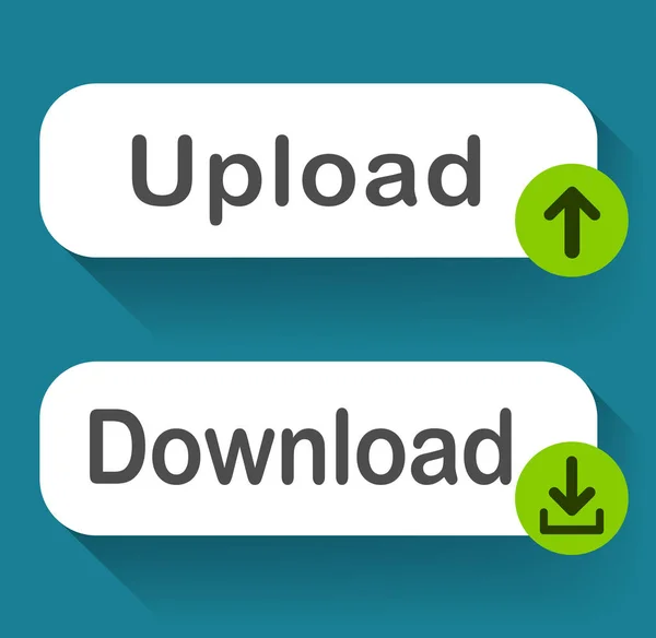 Resmi Download Upload Düğmeleri Tasarım — Stok Vektör