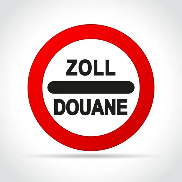 Illustrazione Del Segno Zoll Douane Sfondo Bianco — Vettoriale Stock