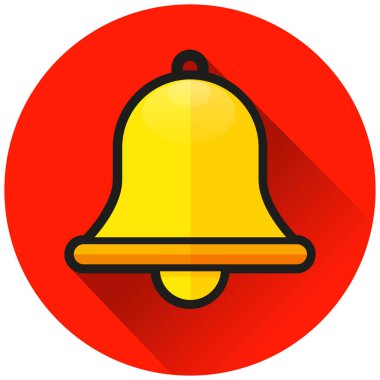 Zil daire kırmızı düz simgesini çizimi