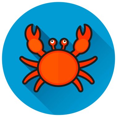 Yengeç daire mavi düz simgesinin resmi