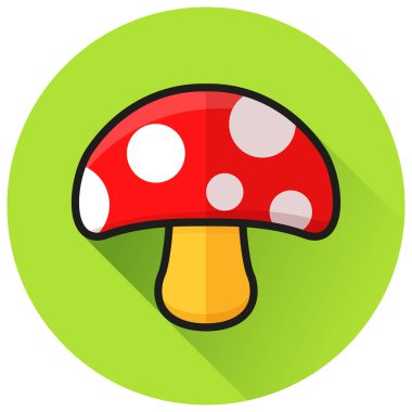 Mantar daire yeşil düz simgesinin resmi