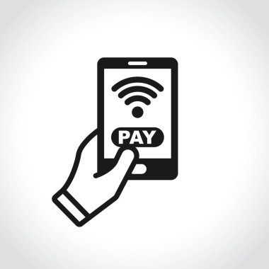 Telefon ödeme simgesi beyaz arka plan üzerinde gösterimi
