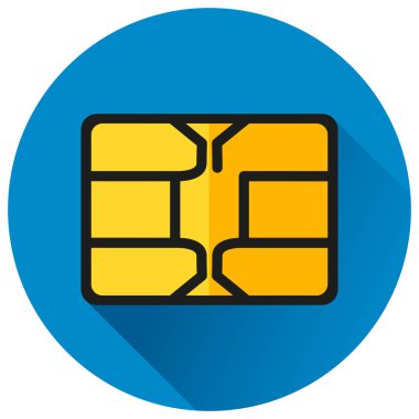 Çip daire mavi düz simge gösteren resim