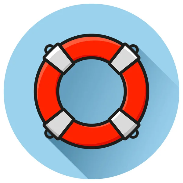 Obrázek Ikony Plochý Kruh Záchranný Kruh — Stockový vektor