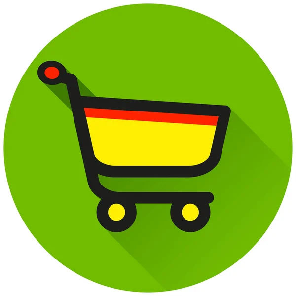 ショッピング サークル グリーン フラット アイコンのイラスト — ストックベクタ