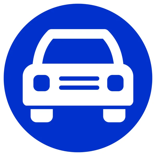 Εικονογράφηση Κύκλο Μπλε Εικονίδιο Της Σχεδίασης Ενός Αυτοκινήτου — Διανυσματικό Αρχείο