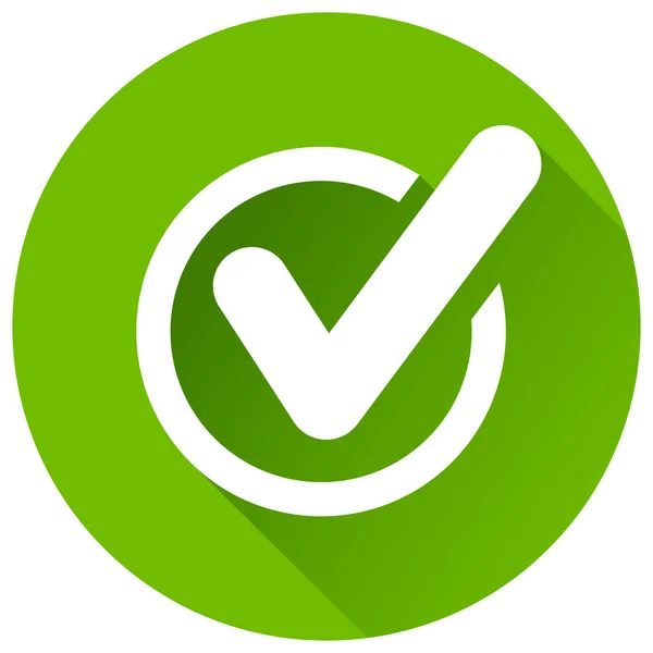 Ilustración Marca Verificación Icono Círculo Verde — Vector de stock