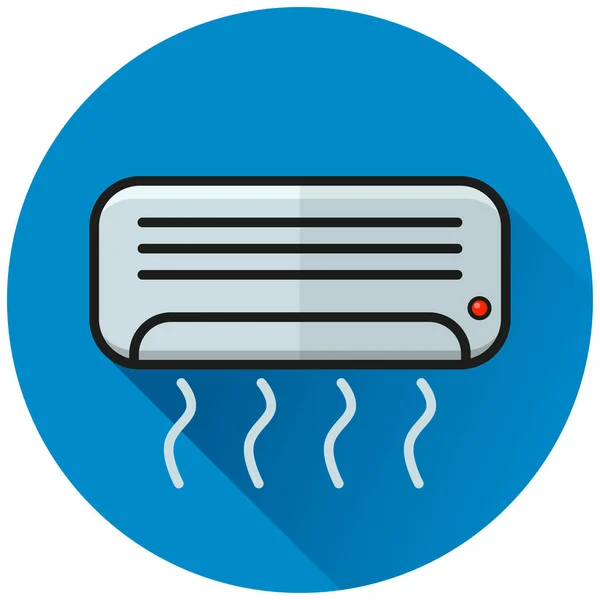 Illustration Air Conditioner Circle Blue Icon — Stock Vector