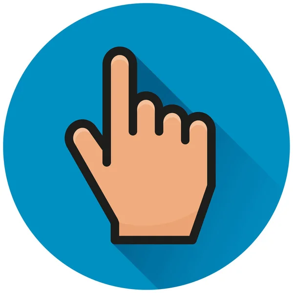 Illustration Des Handkreises Blaues Flaches Symbol — Stockvektor