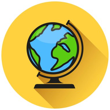 İllüstrasyon küre daire düz simgesi kavramı