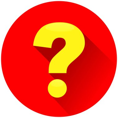 Soru işareti kırmızı daire simgesinin resmi