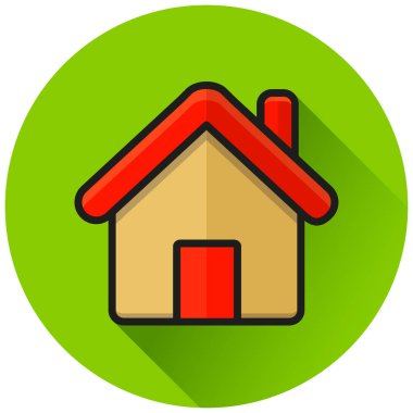 Ev daire yeşil düz simgesinin resmi